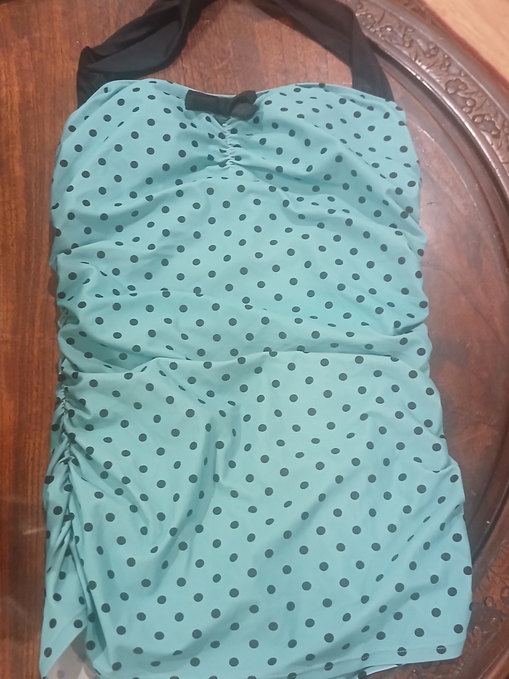 Polka Dot Turquoise Halter One-Piece Swimsuit